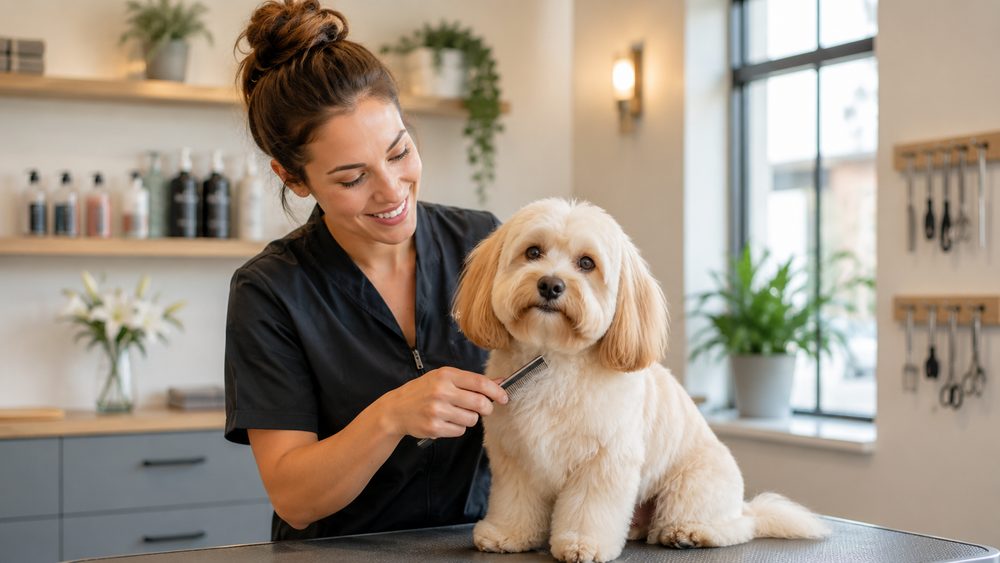 Dog grooming at Paws & Play